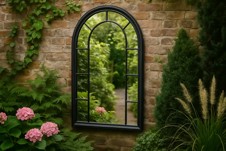 Verschillende stijlen en ontwerpen van tuinspiegels